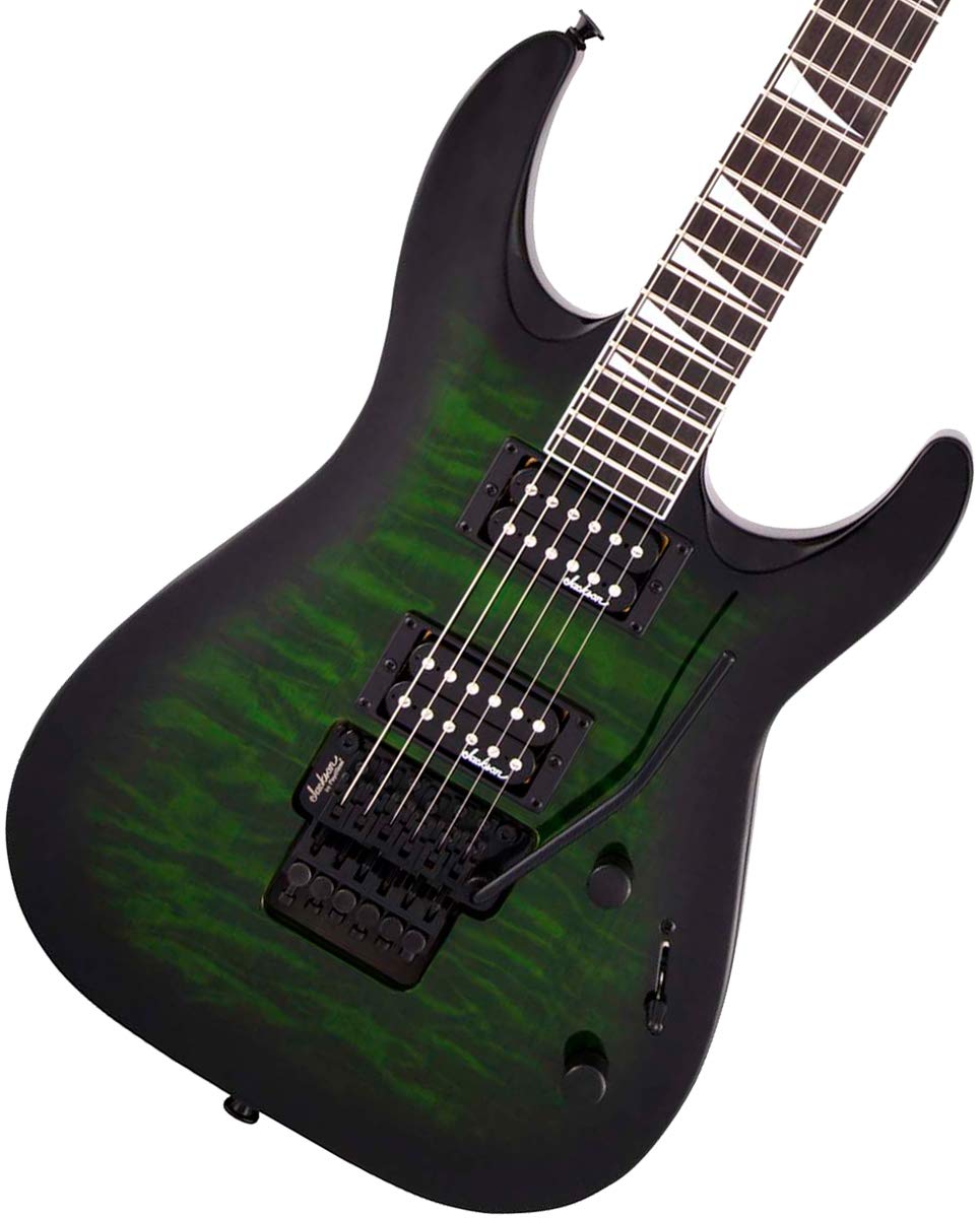 Jackson JS Series Dinky Arch Top JS32Q DKA 6-String Electric Guitar with Dual Jackson High-Output Humbucking Pickups (Right-Handed, Transparent Green Burst)