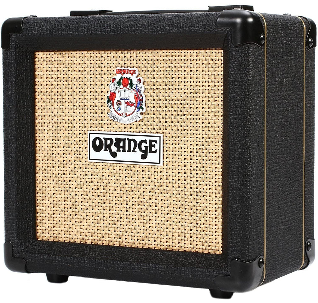 Orange Amp Micro Dark Terror MD20 Hybrid Amp Head Mini Stack Combo Bundle with PPC108 1x8 in Black Speaker Cabinet, Pig Hog Woven Guitar Cable 10ft, Speaker Cable and Liquid Audio Polishing Cloth