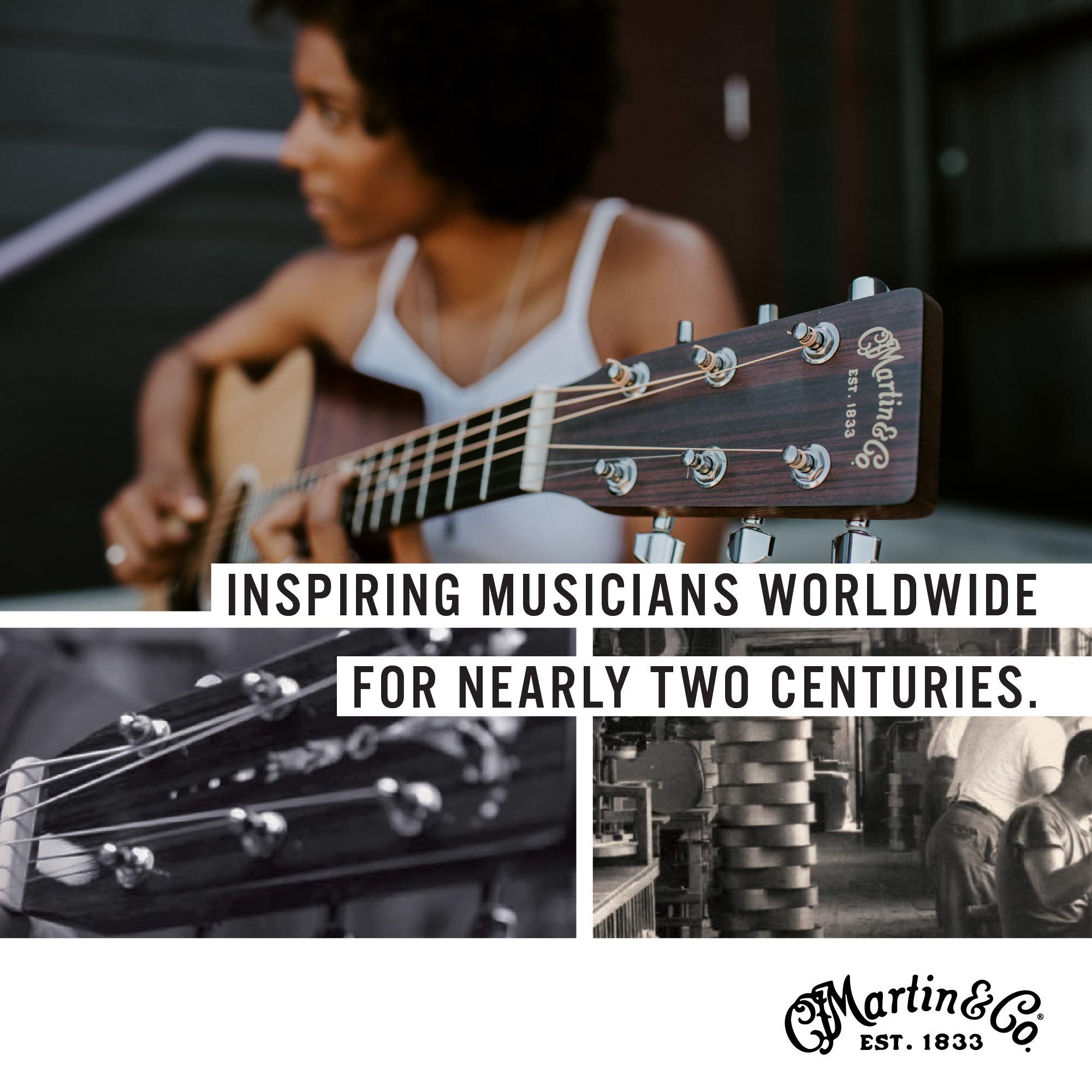 Martin Guitar D-15M with Gig Bag, Acoustic Guitar for the Working Musician, Mahogany Construction, Satin Finish, D-14 Fret, and Low Oval Neck Shape