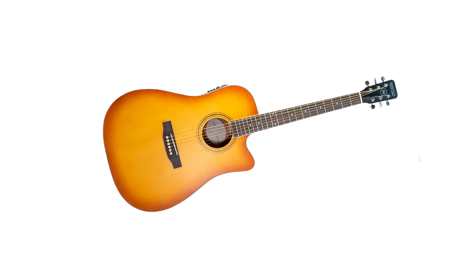 NGW D10CEEB Dreadnought Cutaway Acoustic-Electric Guitar - Edgeburst with Gig Bag