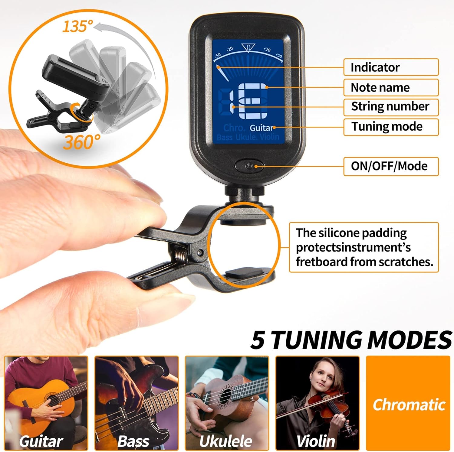 Clip-on tuner